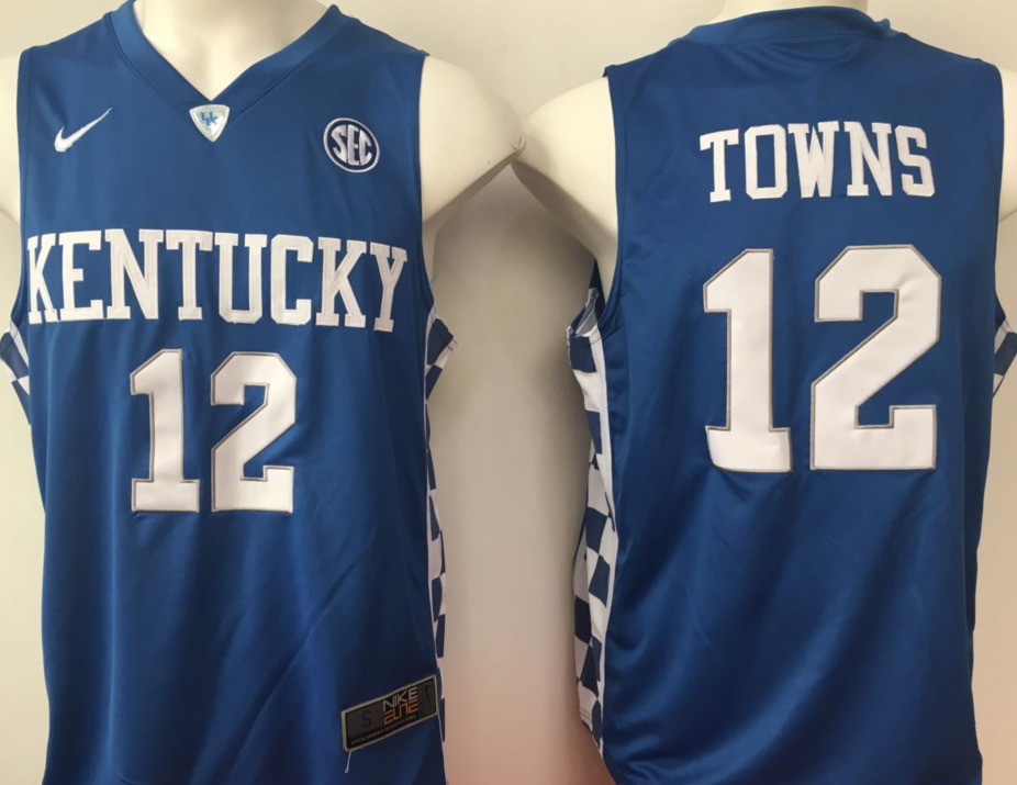 NCAA Men 2017 Kentucky Wildcats Blue #12 Towns->ncaa teams->NCAA Jersey